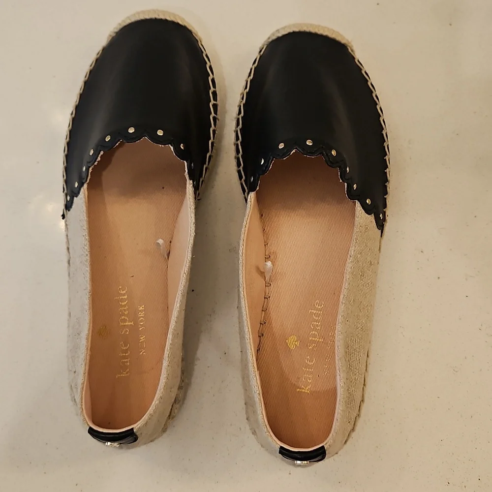 Kate Spade New York Gardenia Espadrilles Slip On Black Women's Size 5B - Picture 2 of 10